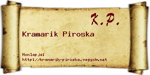 Kramarik Piroska névjegykártya